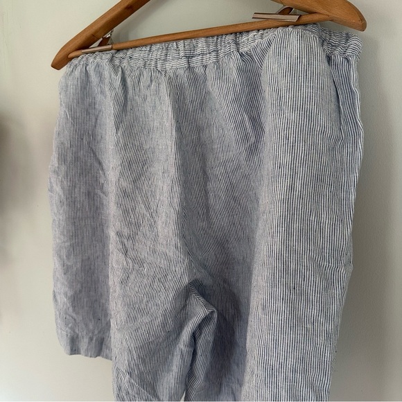 Poetry Linen Blue & White Striped Drawstring Shorts Size 16 Women’s - Picture 5 of 8